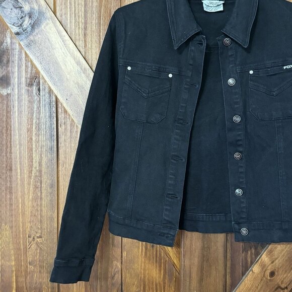 Fox Racing Womens Black Denim Jacket Size XS - Picture 4 of 6